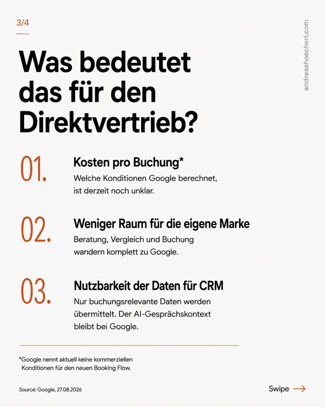 Bedeutung für den Direktvertrieb – Kosten pro Buchung, Markenraum und Nutzbarkeit der Daten für CRM