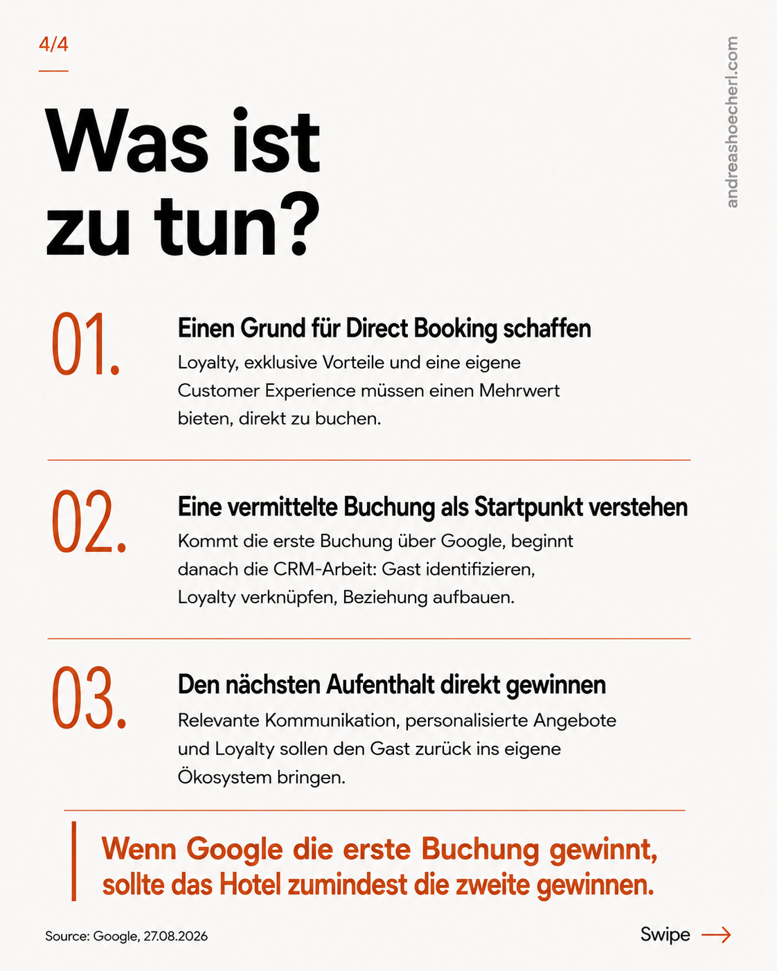 Drei Empfehlungen für Hotels – Direct-Booking-Gründe schaffen, vermittelte Buchungen als Startpunkt verstehen und den nächsten Aufenthalt direkt gewinnen